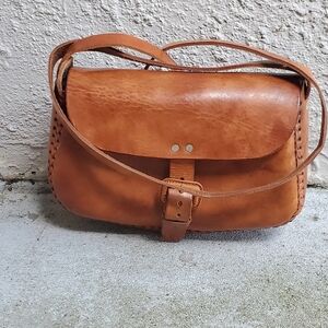 Vintage Handmade Leather Satchel Adjustable Crossbody Purse bag